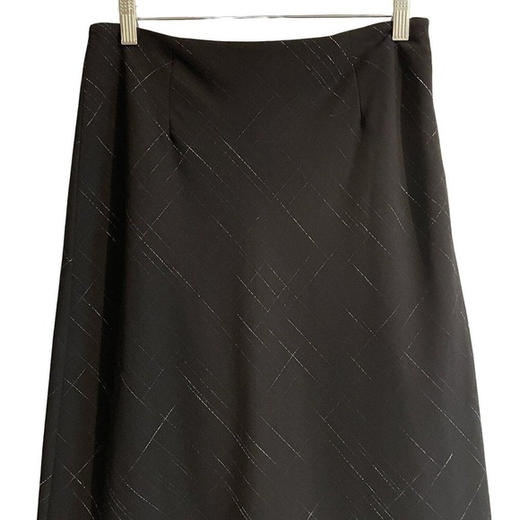 Michele Midi Length A Line Skirt Size 10 Black Lined 80s 90s 1990s Vintage - Picture 3 of 7